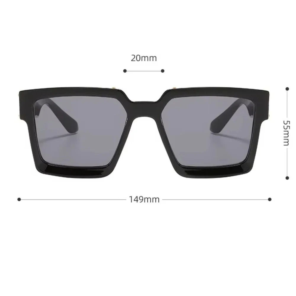 Oversized Square Black Sunglasses Men's Bold Fashion‎ Shades Thick Angular Gafas